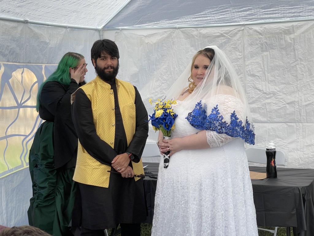 Wife & Groom at Harry Potter themed wedding